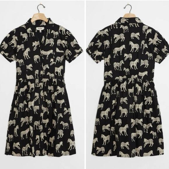 Anthropologie Porridge Hilda Zebra Print Dress - Picture 1 of 10